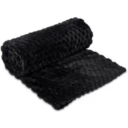 Serendipio Cozy Cloud Fleece Blanket Black
